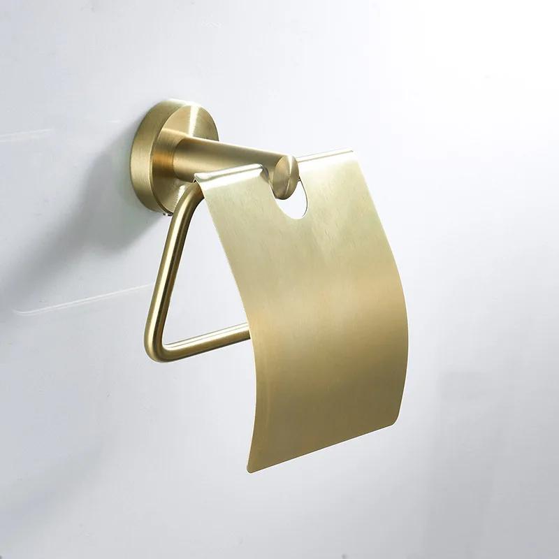 304 Stainless Steel Brushed Gold Towel Rack Ring Bathroom Bath Towel Rack Bathroom Accessorie Toilet Paper Holder