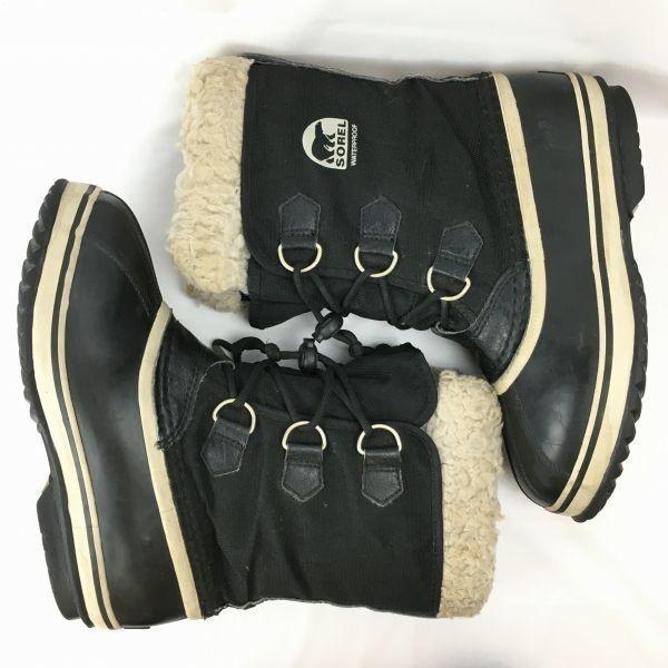 SOREL Premium Snow Boots with Liner Size 4.5 21.5 Black(USED)