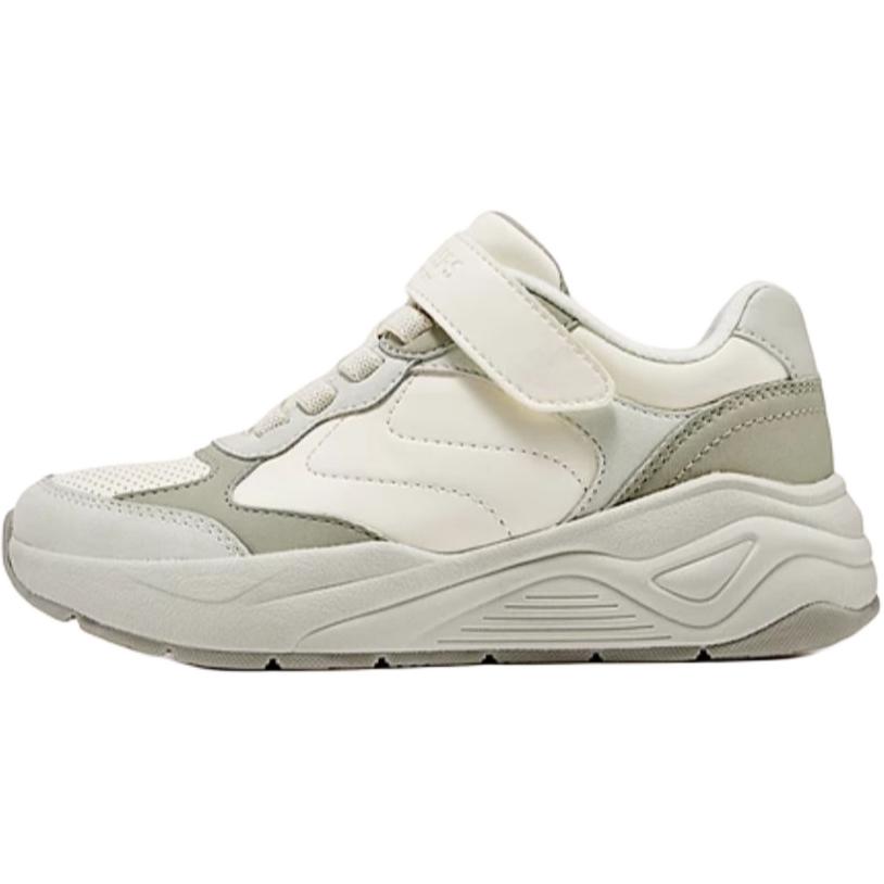 Skechers Street Girls Comfortable Non-Slip Shock Absorbing Durable Low-Top Running Shoes Kids sneaker White Green 310593L-NAT 27.5