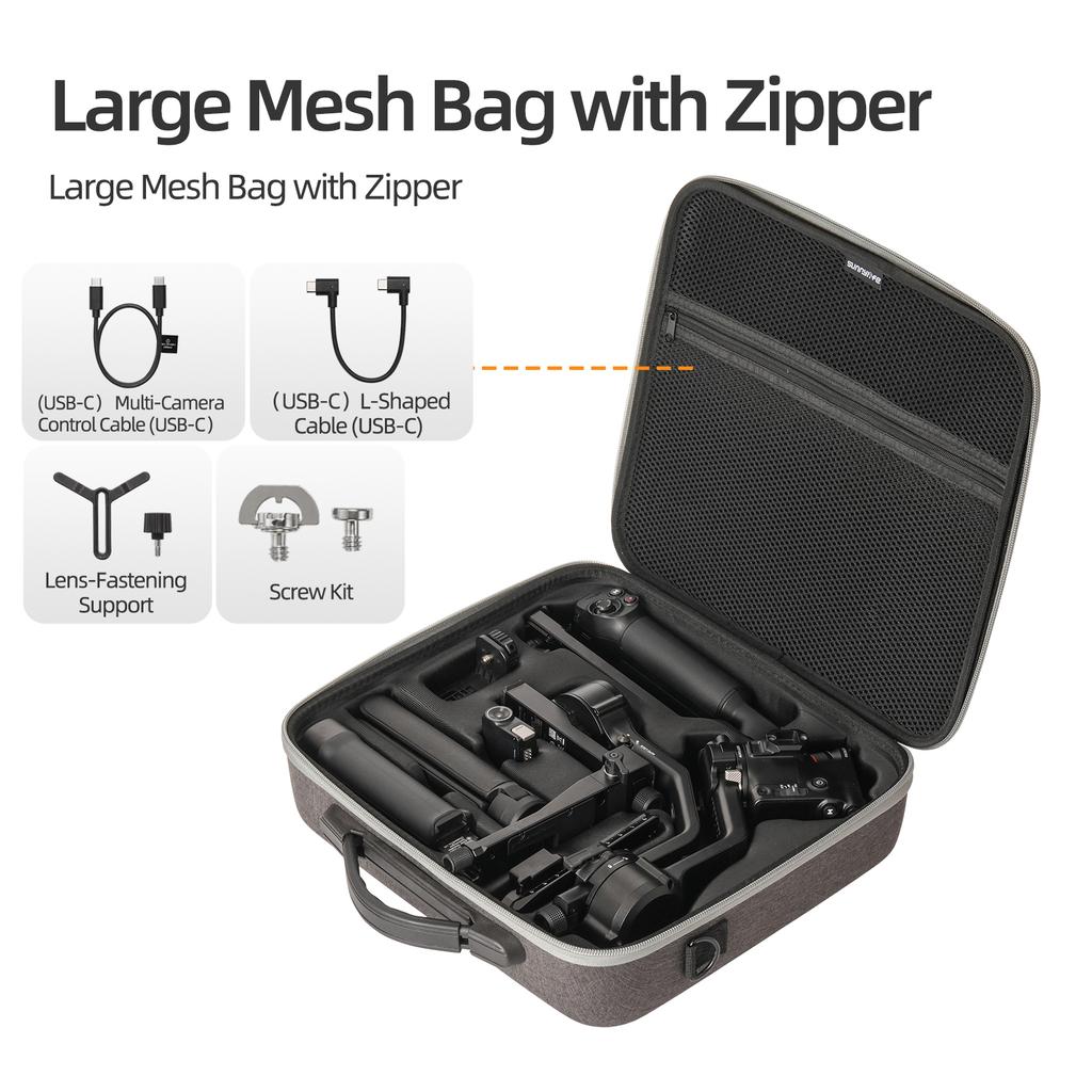 For DJI RS 5 Combo Travel Case Shockproof Shell Protective Box Ronin Handheld Stabilizer Suitcase For DJI RS 5 Organizer Cases