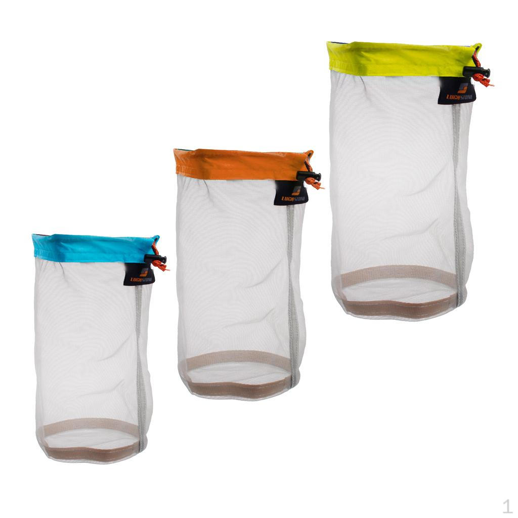 

Stuff Sackesh Drawstring Storage Bag for Travelling Hiking, Set of 3