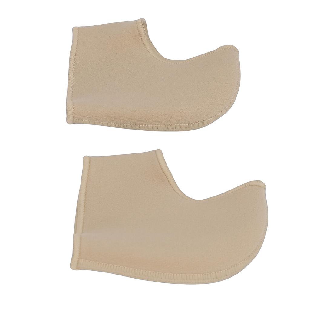 1 Pair Heel Cup Skin Color Elastic Shock Absorbing Plush Cloth Silicone Heel Protector