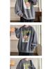 Men's American Cartoon Hip Hop Plus Velvet Thickened Hoodie - Round Neck Autumn Winter Outerwear