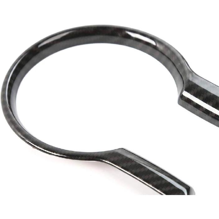 Mustang Interior Carbon Fiber Grain Cup Holder Cover Trim Kits Frame for Mustang 2015 2016 2017 2018 2019 2020 2021 2022 2023 Interior Upgrade