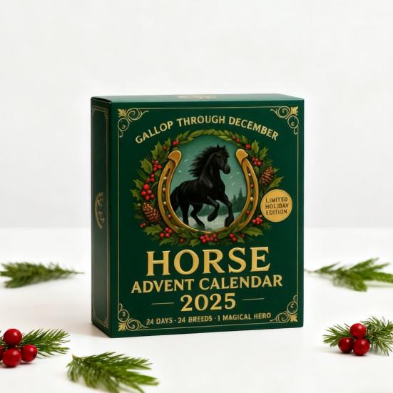 Horse Advent Calendar 2025 24 Days Christmas Countdown Calendar with 24 2D/3D Horse Ornaments Holiday Gift for Horse Lovers Collectors