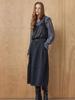 MAXZA Double-Tuck Cut-Line Wool Flare Long Skirt