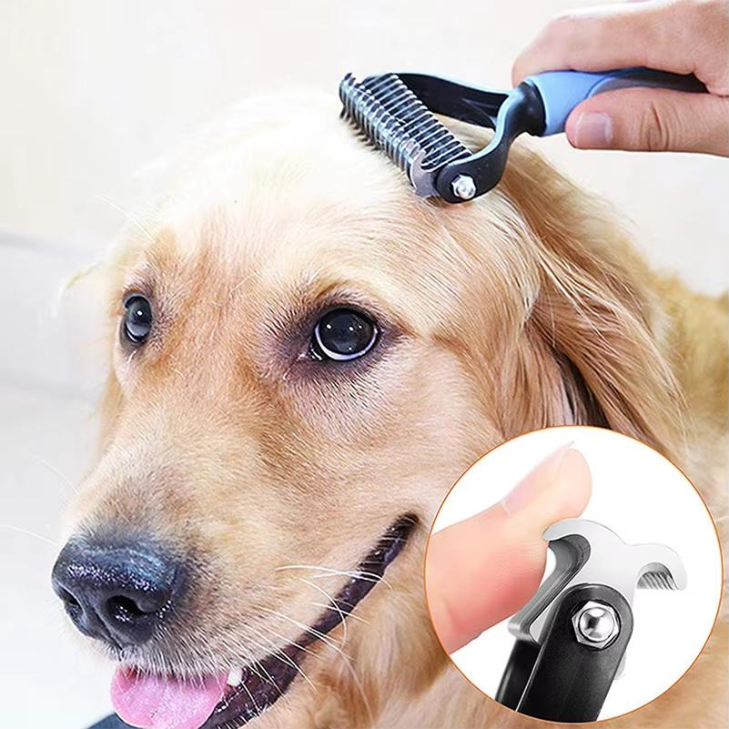 Stainless Pet Deshedding Brush Dog Hair Remover A Pet Double-sided Knot  Comb Dog Comb Cat Grooming Shedding Supplies Tools