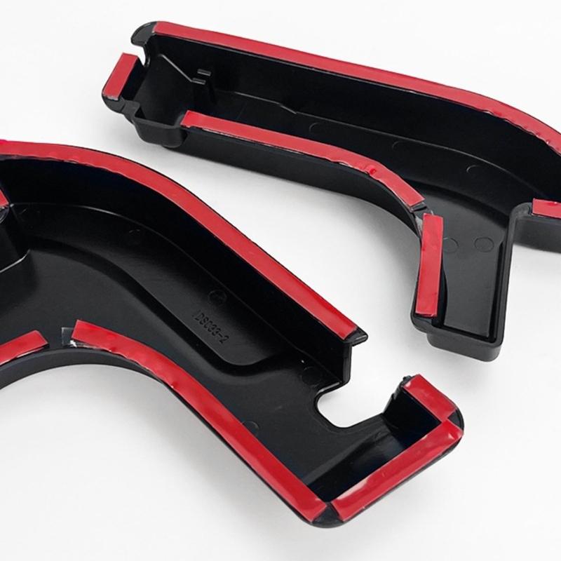 2-Piece Rear Window Cable Trim Covers, Shaped ABS Left and Right Pieces with Flanged Edges, Clearance Slots and Adhesive Backing for Both Sides