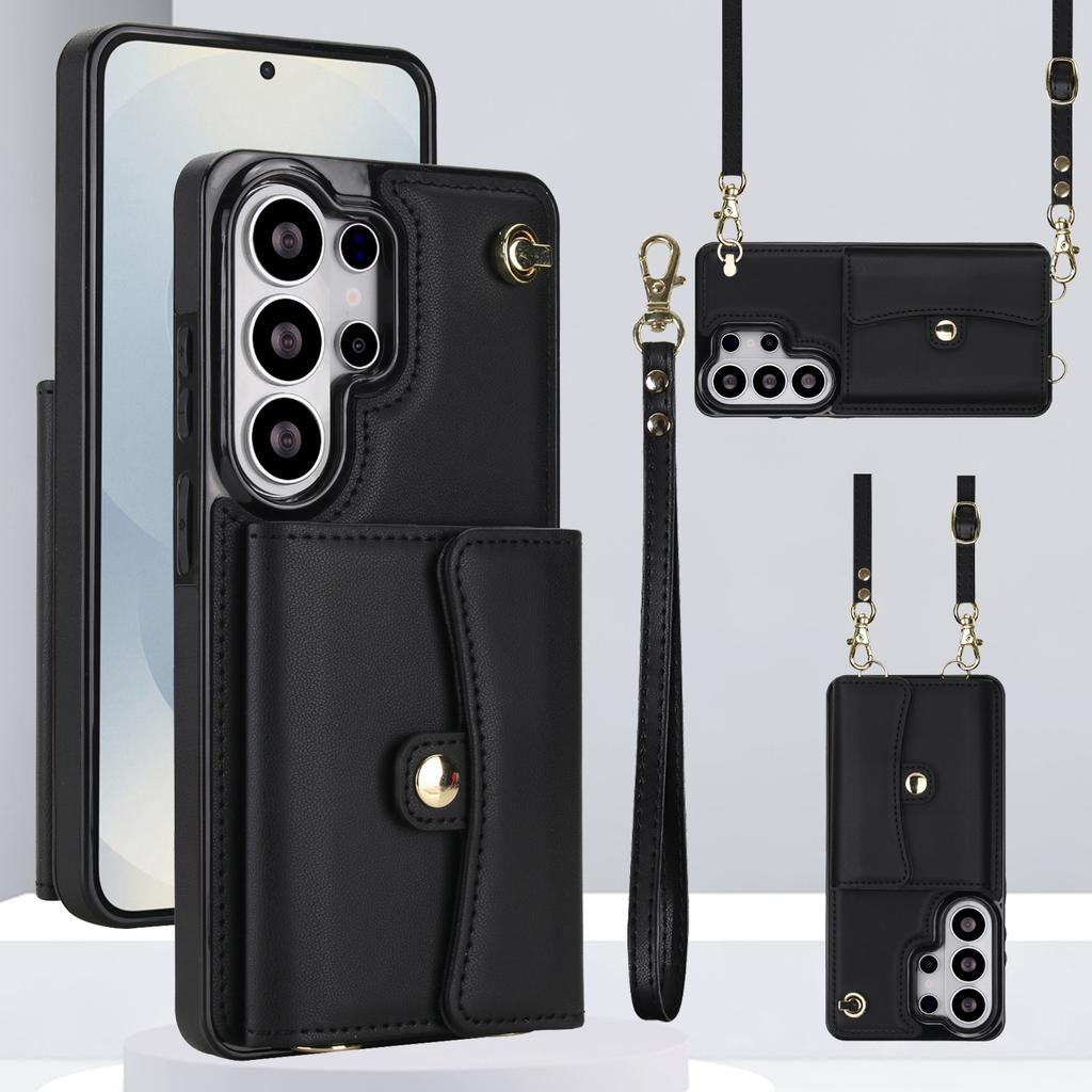 Crossbody Shoulder Strap Wallet Credit Card Solt Case for Samsung Galaxy S26 Ultra S25 Edge S24 Plus A16 A15 A35 A55 Cover
