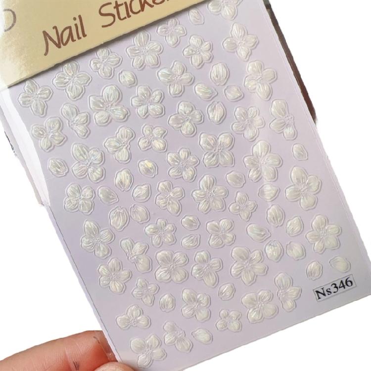 Stylish Shell Glow Flower Nail Stickers 5D Realistic Look High Quality Material Comfortable Wear All Day