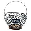 Chicken Egg Basket Artistic Metal Fruit Vegetable Organizer with Wooden Accent for Versatile