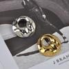 Round Geometric Brooch Zinc Alloy Round Pins Trendy Wrinkle Brooches  for Women Men
