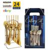 stainless steel cutlery spoon box gold gift box set 24 pieces set of western cutlery four-piece set