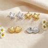 4Pairs/Set Starfish Shell Stud Earrings for Women Gold Silver Color Ocean Beach Earrings Fashion Jewelry