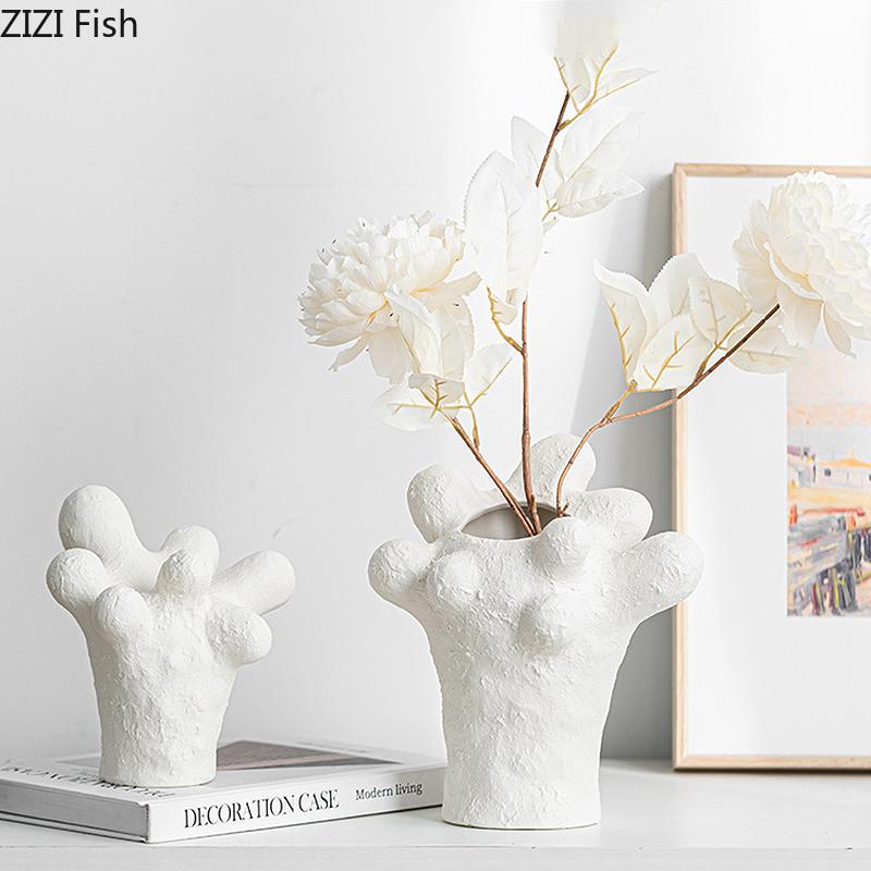 Irregular Protrusion Shaped Ceramic Vase Plant Pots Table Decoration Flowers Arrangement Abstract Art Vases Room Aesthetic Decor