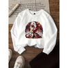 European Sizes Girls' Crewneck Sweatshirt - Fantasy Dragon Floral Art Design Print, Soft Comfy Sportswear for Children & Teens