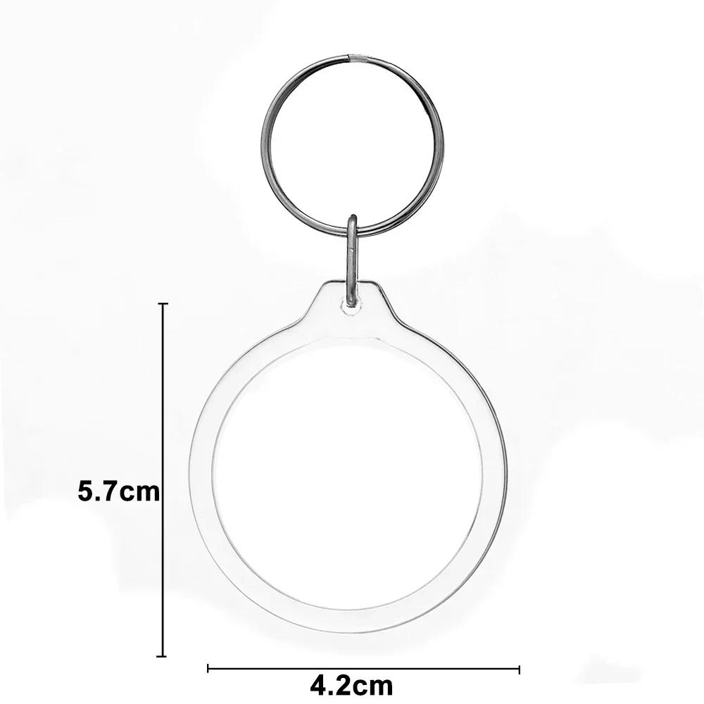 5-100PCS Clear Acrylic Photo Frame Keychain Photo Insert Keyrings Blank Rectangle for Double-Sided Photos DIY Supplies