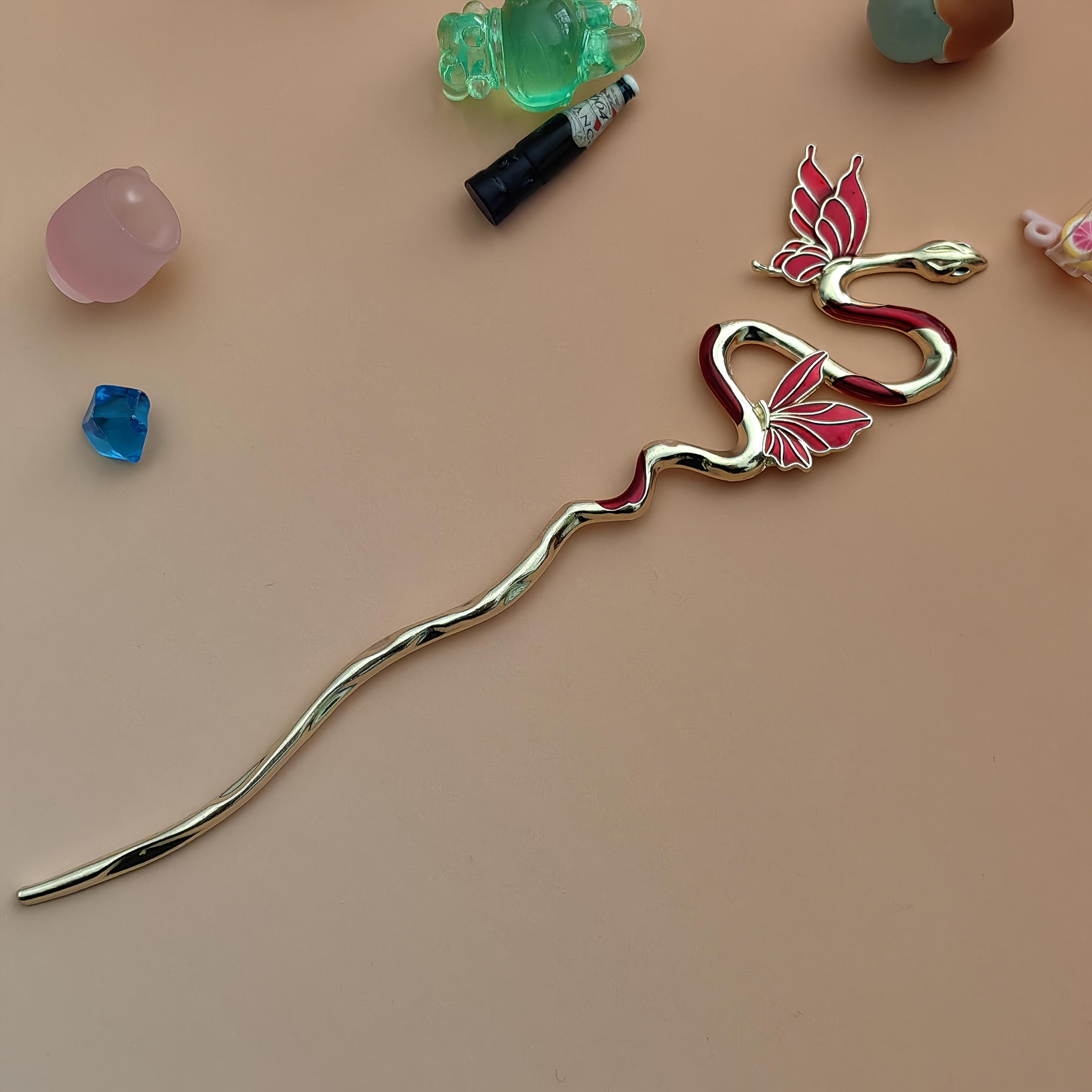 

Small Niche High-end Snake Butterfly Women s Braided Metal Hairpin Modern Simple Personality Temperament Braided Hairpin