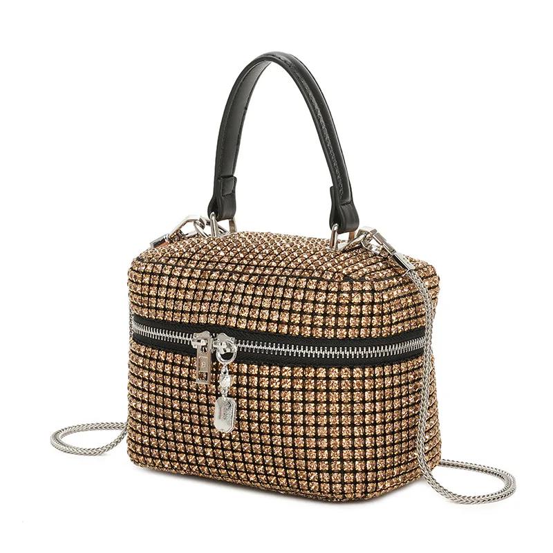

2023 Diamond Evening Bag Women s Bags New Female Crossbody Bag Small Ladies Design Square Handbag Luxury Designer Bag Woman золотой