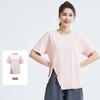 New split-ended loose yoga clothes blouse top running fitness sports short sleeves