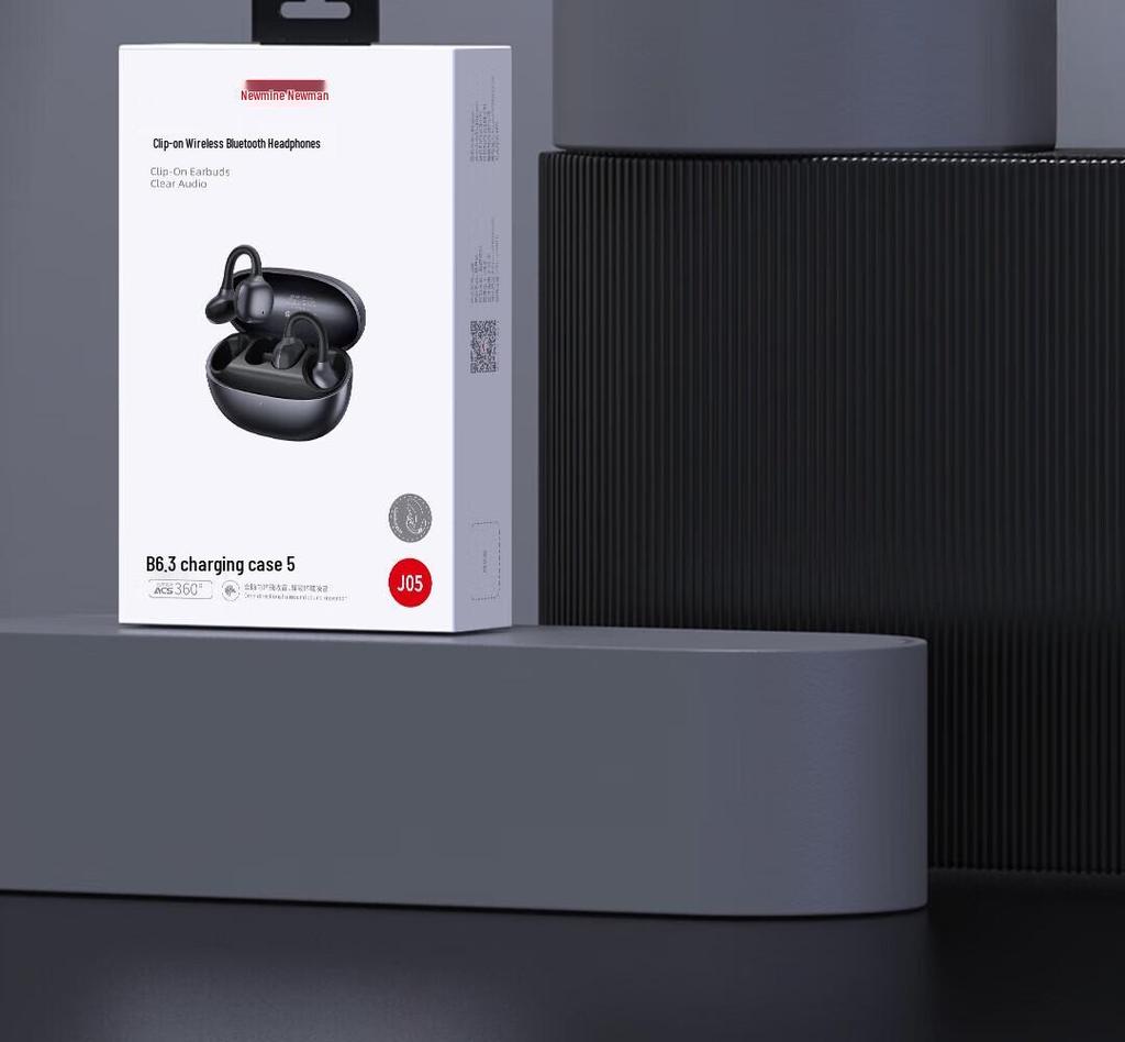 Newman OWS-J05 Wireless Clip-on Earphones: Noise Reduction, Sound Leakage Prevention, Bluetooth Flash Connect, Waterproof for Sports.