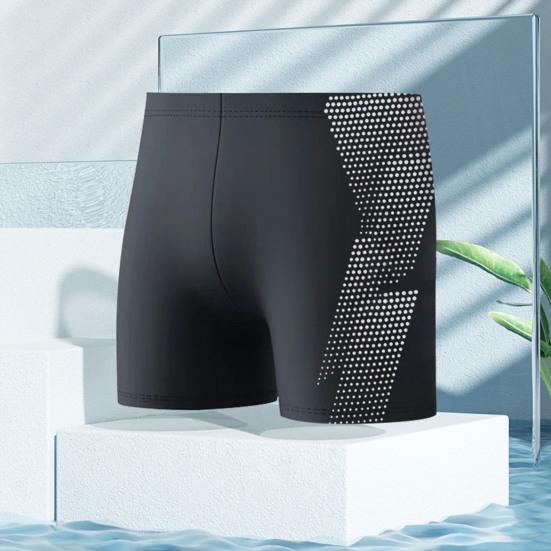 Men Swimming Trunks Quick Dry Soft Elasic High Waist Thin Plus Size Soft Breathable Slim Fit Printed Hot Spring Bathing Shorts Summer Beach Shorts