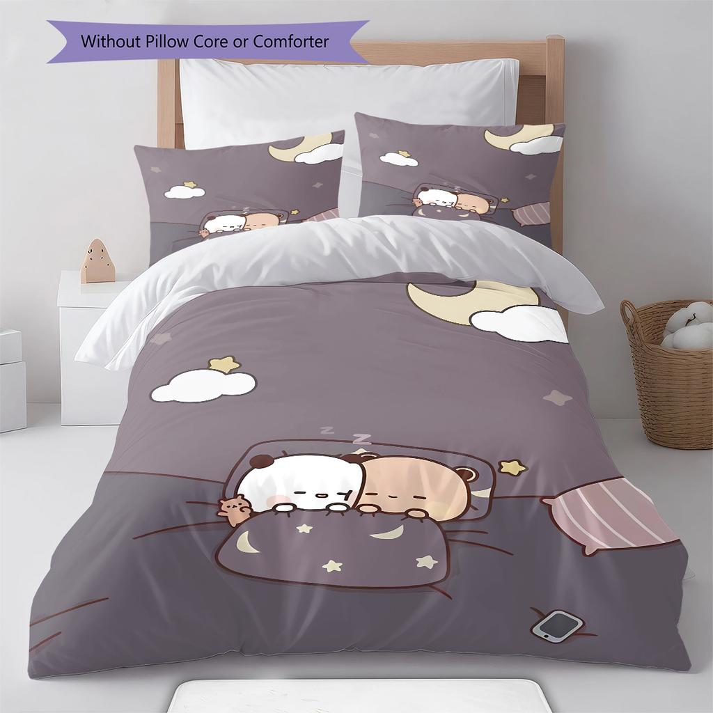 Bubu Dudu Pattern Bedding,Quilt Set Quilt Cover Pillowcase Home Birthday Gift (1 * Duvet Cover + 2 * Pillowcase, Without Core)