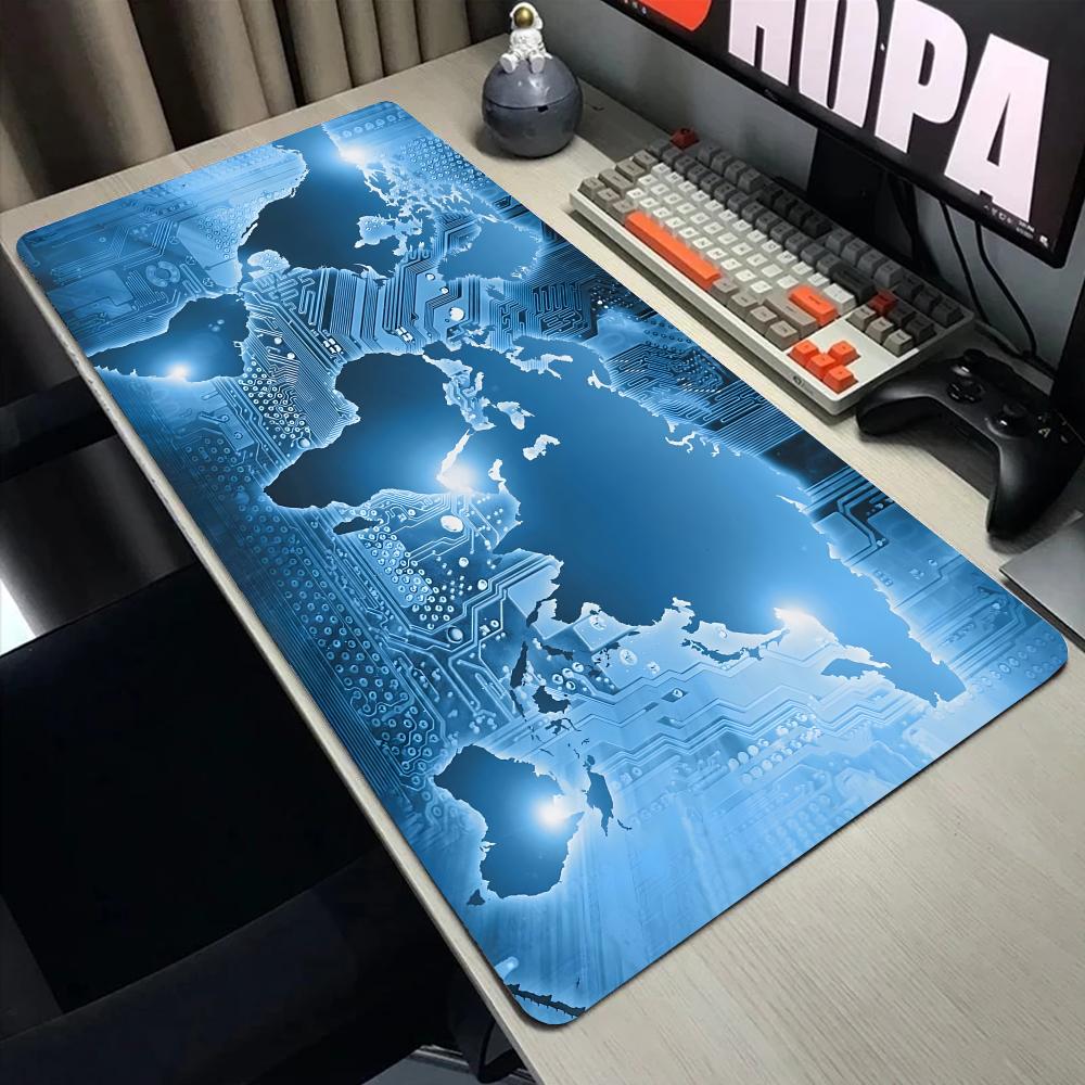 Earth Map Mouse Pad Large Computer Office Game Table Mats XXL Rubber Anti-slip Gaming Keyboard Mousepads Long Desk Pads