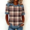 Women's Fashion Collar Cowboy Splicing Sweatshirt Casual Printed Hoodie Short Sleeve Shirt Top