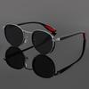 Vintage Round Punk Sunglasses Men Fashion Outdoor Shades Trendy Luxury Brand Design Casual Anti-UV Sun Glasses New