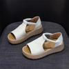 2025 new summer soft leather with skirt sandals women's versatile platform fashion casual open-toed mother Roman shoes