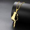 Hug Cats Necklace Women Stainless Steel Jewelry Cute Animal Pet Hugging Pendant Lovely Kitten Neck Chain Fashion Christmas Gifts