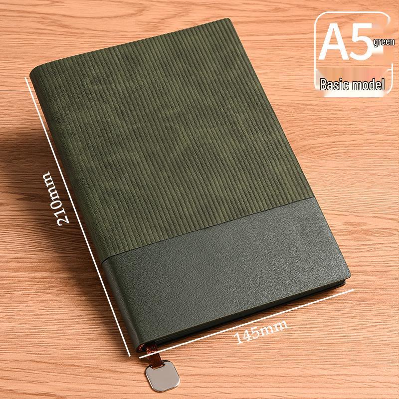 Premium A5 Business Notebook Gift Set with PU Leather Stripe Cover, Customizable Logo