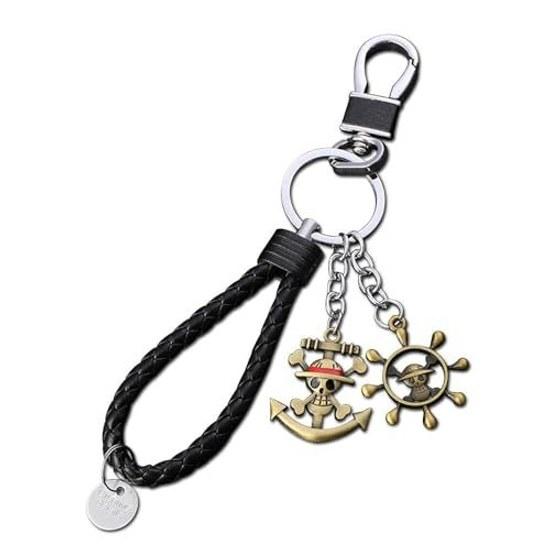 3D Alloy Keychain Devil Fruit Straw Hat Bag Charm Character Metal Popular Anime Goods Decoration Gift Collection Moe Stylish Birthday Present (style