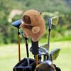 Copritesta Mazza da Golf Peluche cartone animato capibara mazza da golf Coperture protettive per legni 3/5, copritesta mazze accessori golf