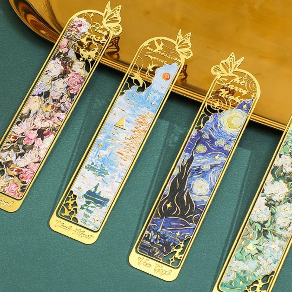 Oil Painting Metal Bookmark Hollow Book Page Marker Reading Book Clip  Book Lovers Writers Readers