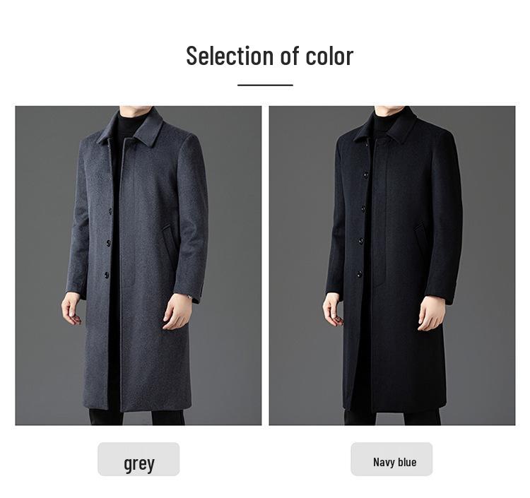 Men's Korean Style Detachable Down Liner Wool Overcoat, Winter 2025
