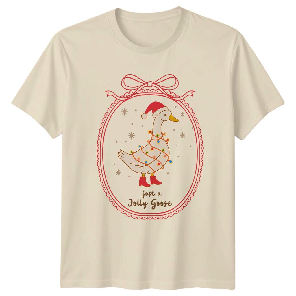 Just A Jolly Goose Christmas Holidays Unisexs TShirt Unisexs Tee Graphic Unisex Top