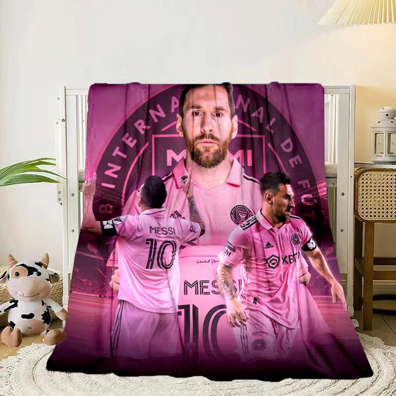Messi's Pink Portable Blanket/Soft Blanket Bedding Blanket Suitable for Travel Camping Living Rooms Offices Sofas Fan Gifts