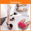 Elegant Women Summer Beach Flower Flat Indoor Outdoor Slippers For Ultimate Comfort