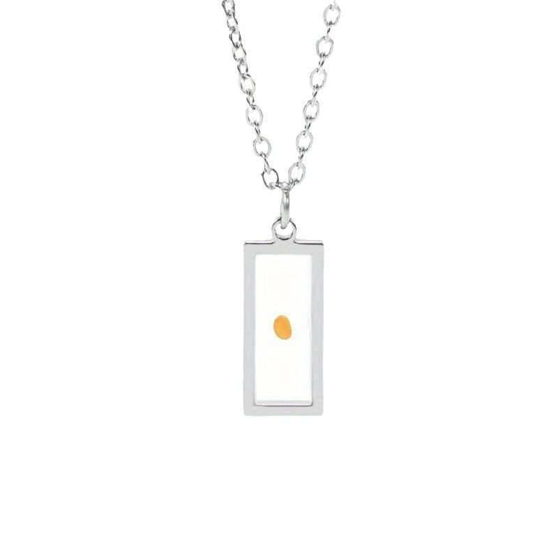 Creative Rectangle Dried Flower Wishing Seed Time Gem Necklace Creative Birthday Holiday Gift