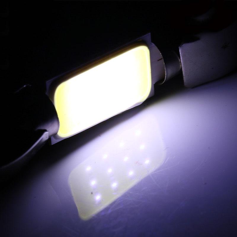 2 PCS C5W C10W Festoon 31mm 36mm 39mm 41mm LED Bulbs COB 12SMD 12V 7000K White Car Interior Dome Reading License Plate Lights