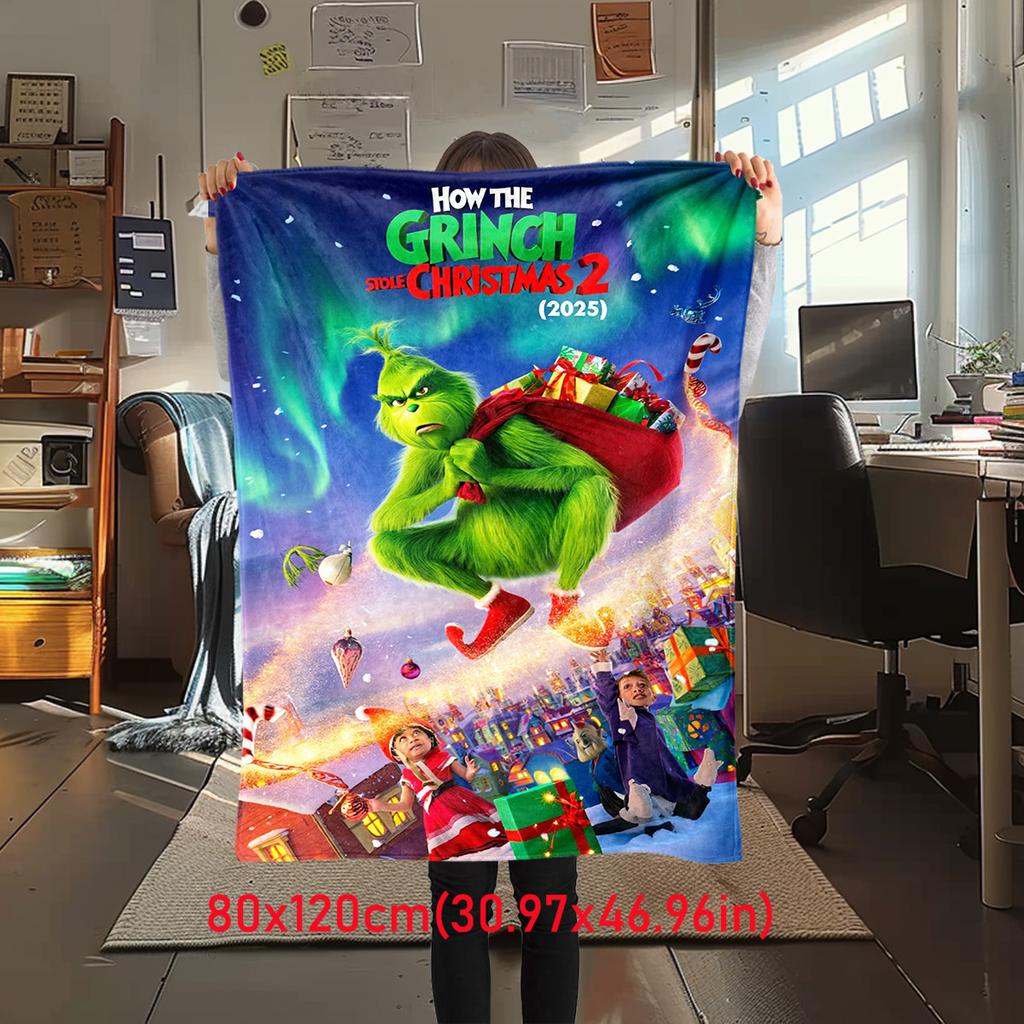 Christmas Gift Comedy Movie How the Grinch Stole Christmas blanket home warming, four season bed decoration sofa cover flannel throwing blanket K16