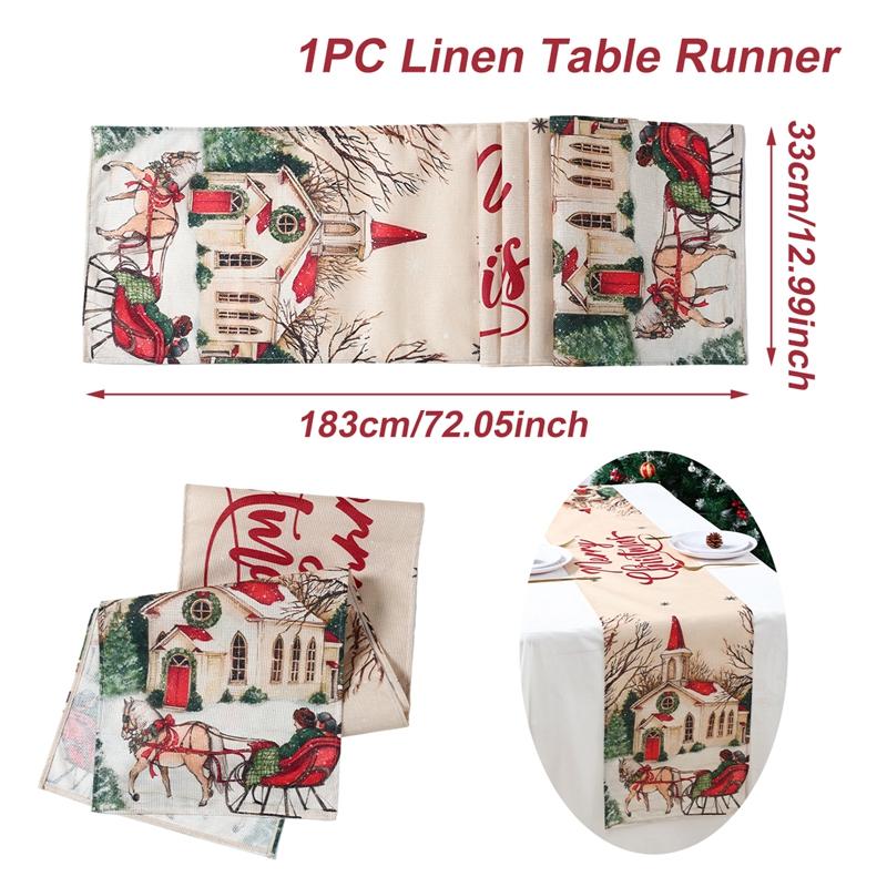 Christmas Table Runner Christmas Decorations for Home 2024 Xmas Party Decoration Ornaments Navidad Natal New Year Gifts 2025