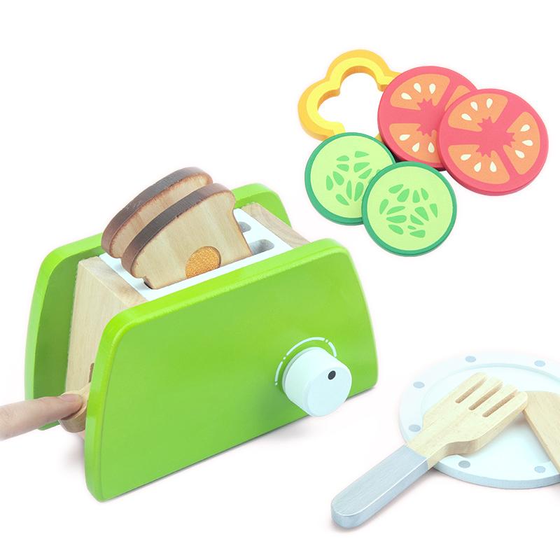 DIY Wooden Kitchen Toy Pretend Enjoy Simulation Model Collection Coffee Machine Cooking Instructive Playthings Present Designed For Children Children