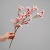 Artificial Peach Blossom Branches Decor No Withering Fake Flowers Silk Spring Faux Flowers Peach Bouquet for Home Living Room Bedroom