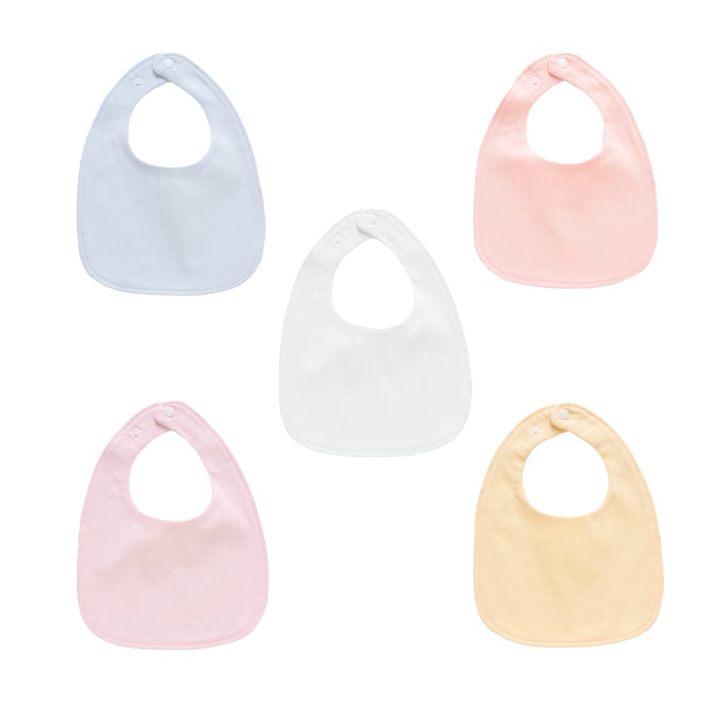 Baby Solid for Petal and for Girls and Boys Elf-feer Bibs, 360% Cotton, Waterproof, 5-Piece Set, Color, Mealtimes, U-Shaped, (Color 4)