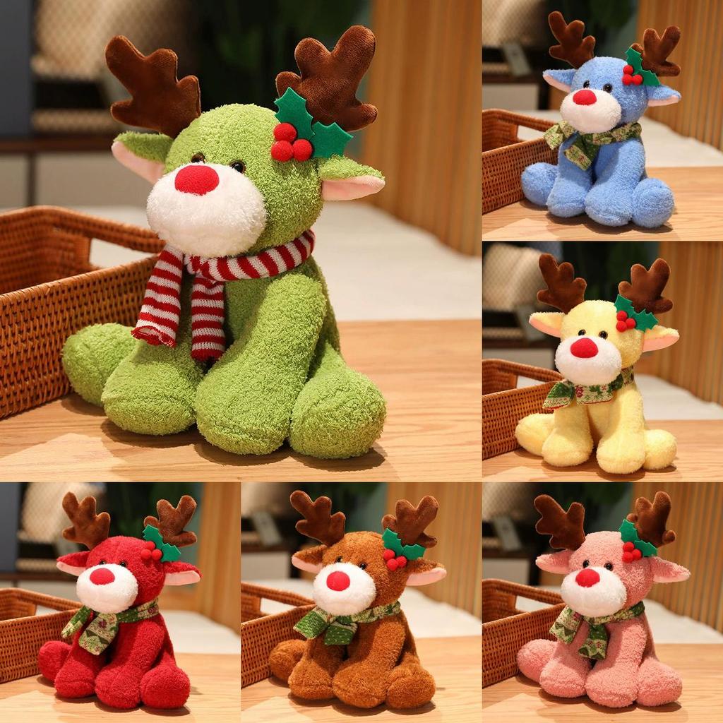 Toy Plush Reindeer Christmas Stuffed Doll Gift For Kids Decorations Bedroom
