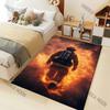 1PC Firefighter Walking Through Flames Print Carpet for Living Room Bedroom Sofa Home Decor Rus Non-slip Floor Mat Luxury Gift