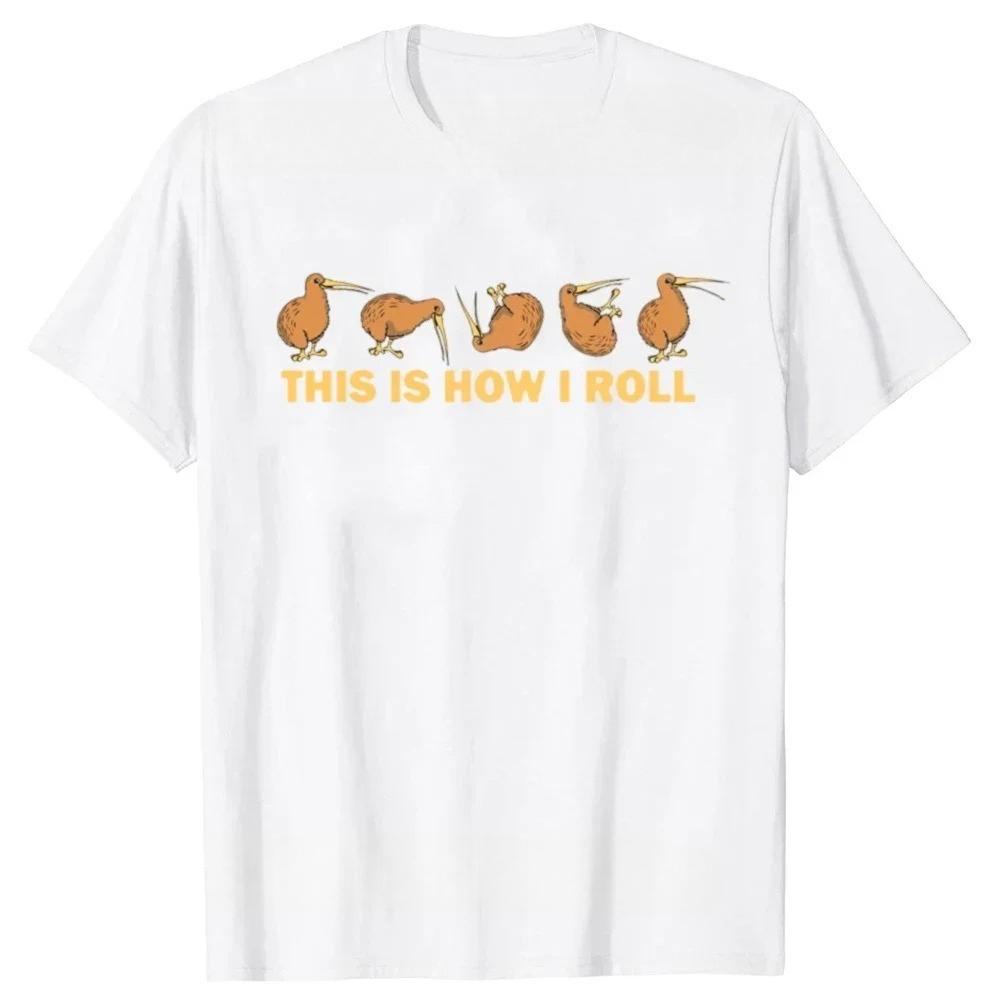 Bird Lover Funny Kiwi Text Graphic Tee Polyester Fabric Trend Street Style Versatile Daily Short Sleeve Unisexs Summer Gift Tops